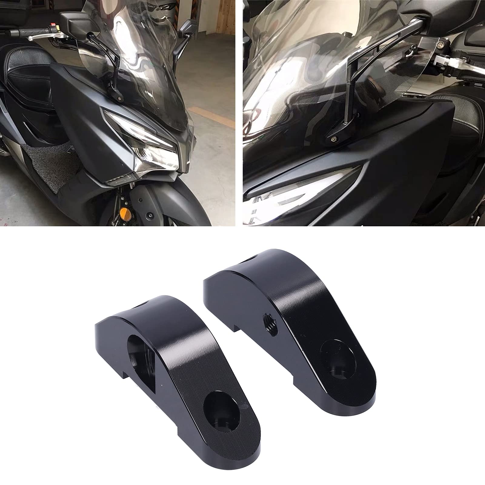 Kit Adattatore Specchietto Retrovisore Nero in Lega di Alluminio Lavorato a CNC per DOWNTOWN 300I