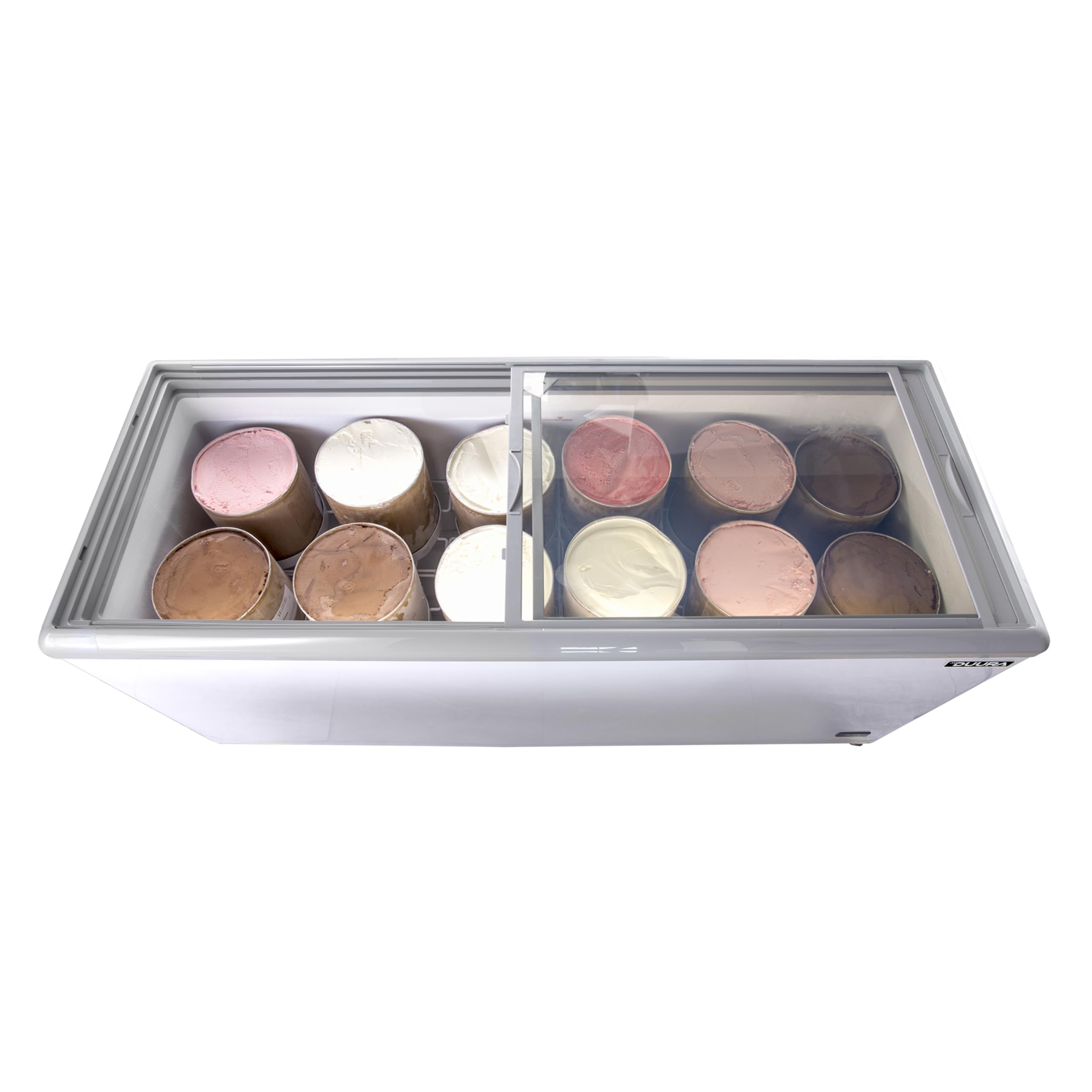 DUURA Sliding Glass Top Mobile Ice Cream Display Freezer, 71