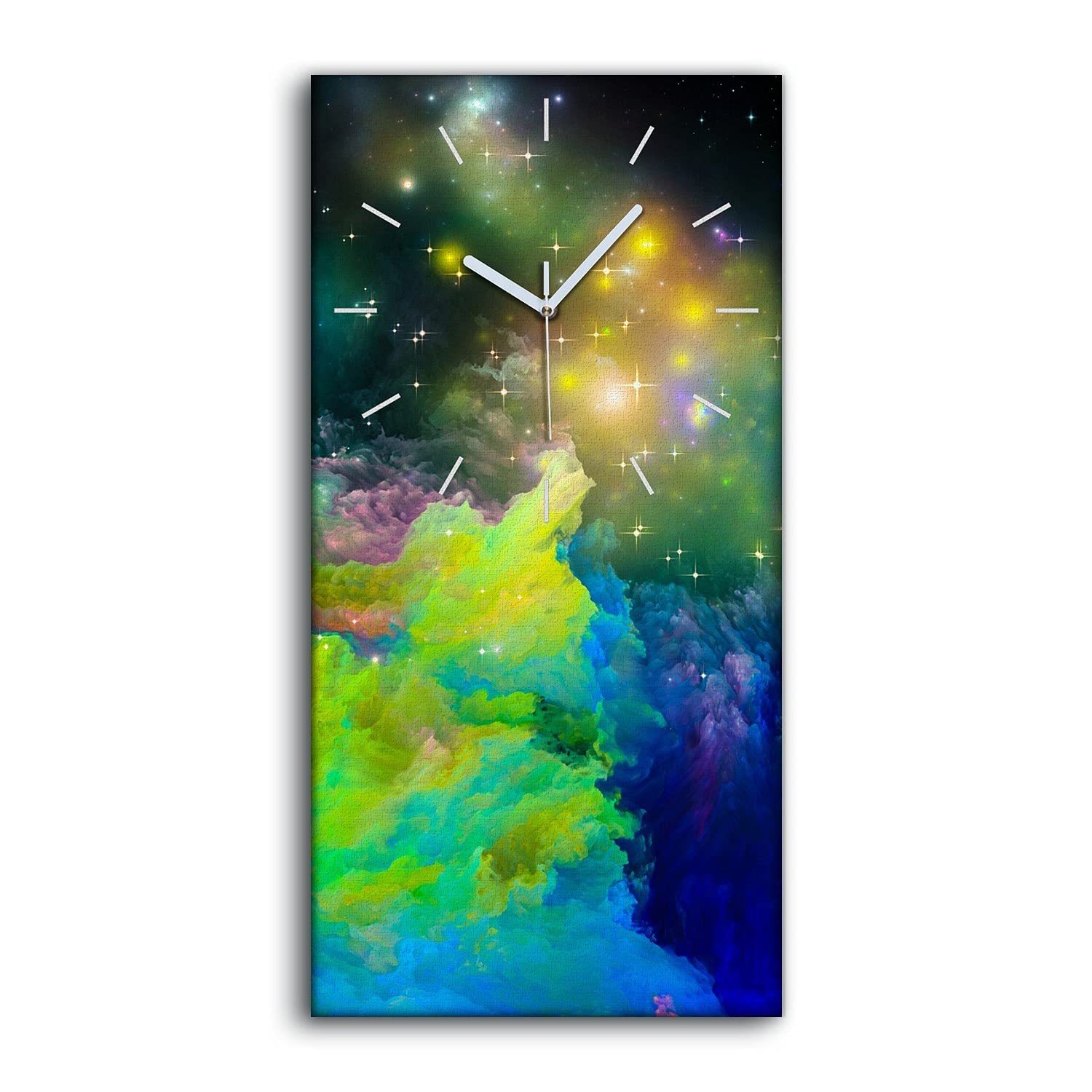 Horloge sur Toile 30x60cm Art Moderne Salon Horloge Murale Silencieuse