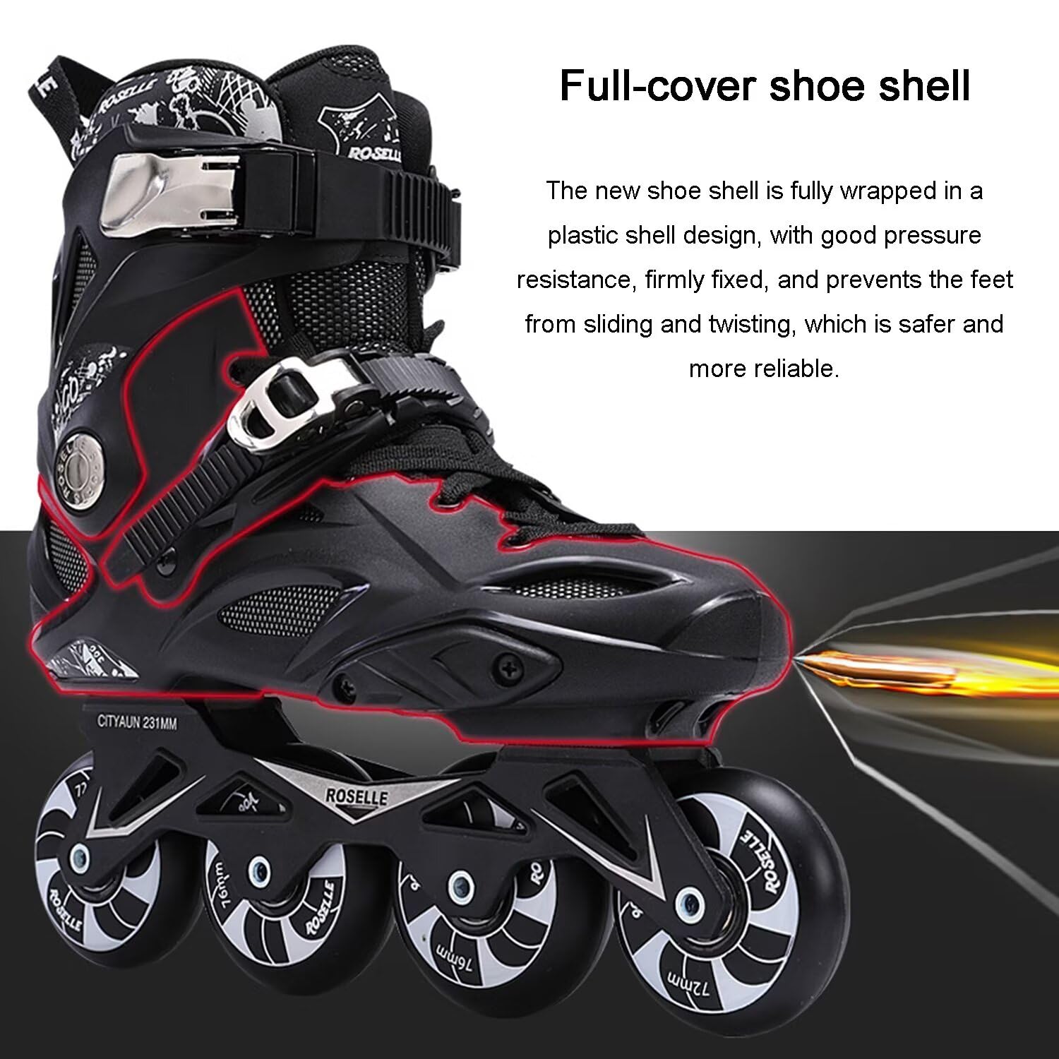 Inline-Skate-Schuhe – Bequeme, atmungsaktive Speed-Racing-Skates mit 4 Rädern, Rollschuhe für Männer, Frauen, Jungen, Mädchen, Street Club