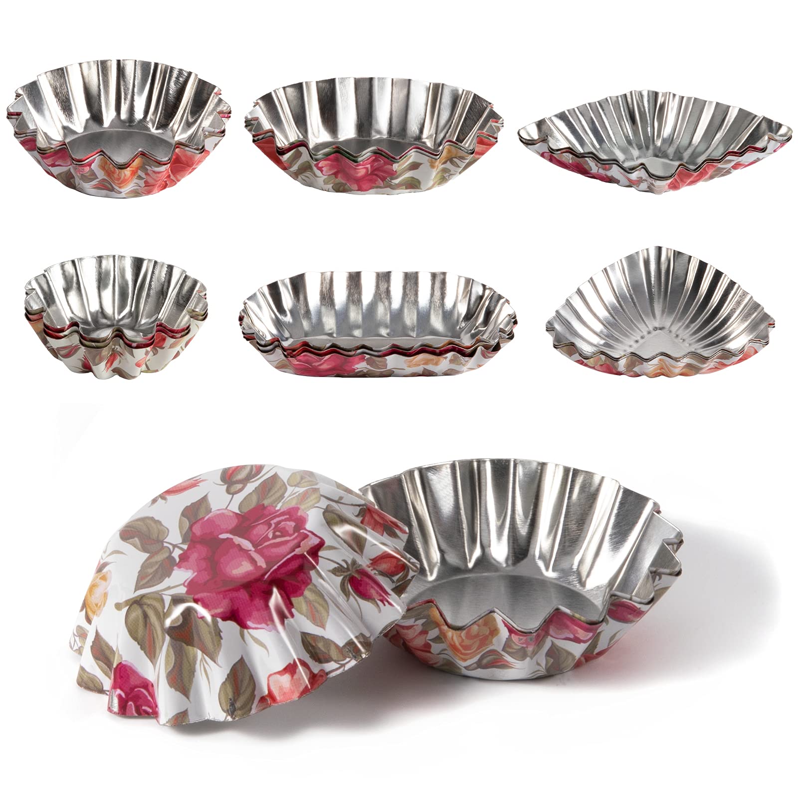 LCK18 Packs Egg Tart Mold Tin Steel Cupcake Cake Muffin Mold Baking Tool