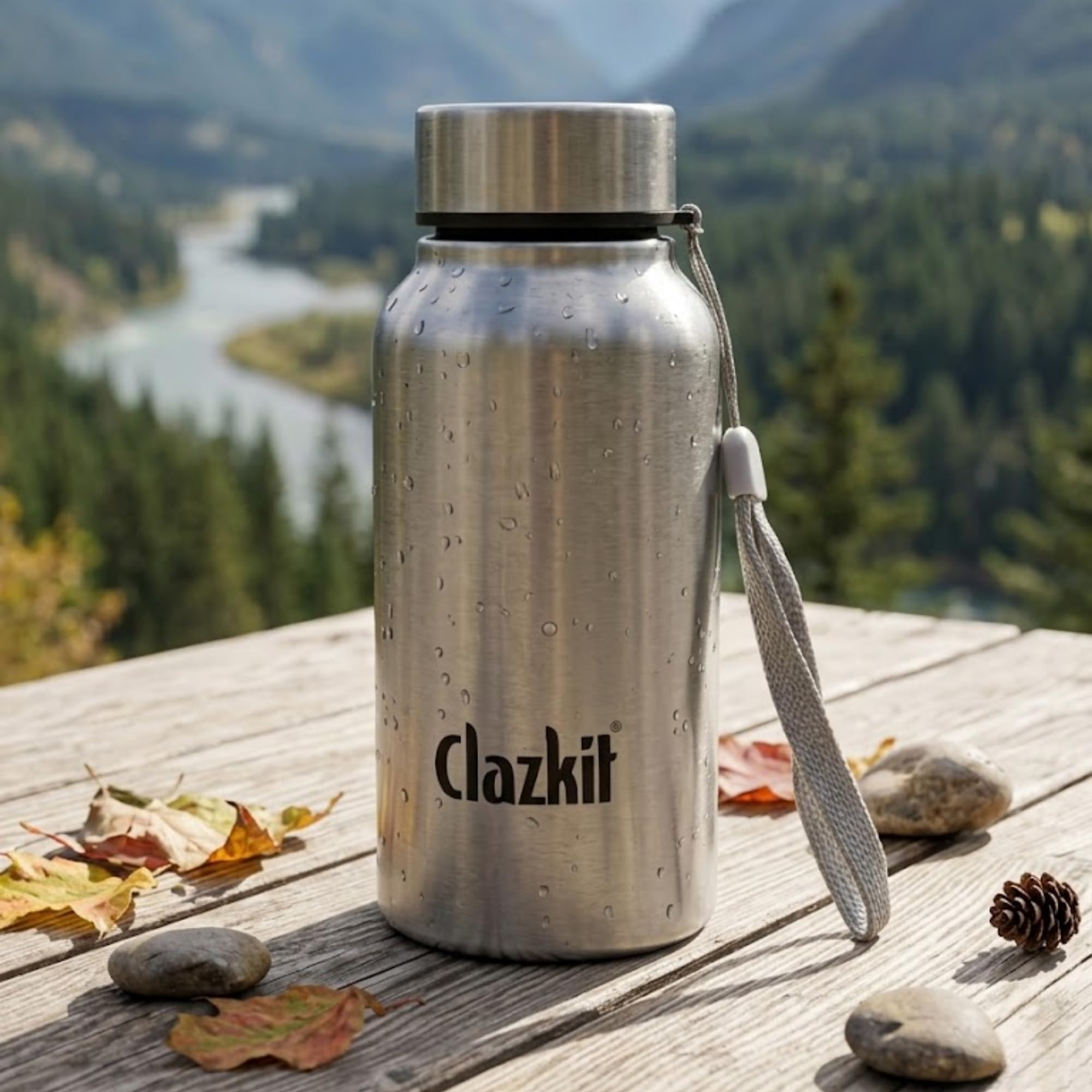 Clazkit Stainless Steel Water Bottle, 500 ml - Single-Walled, Spill-Proof, Food Grade Steel | Fridge, Office, School, Travel, Gym, Car (Silver)-image-33