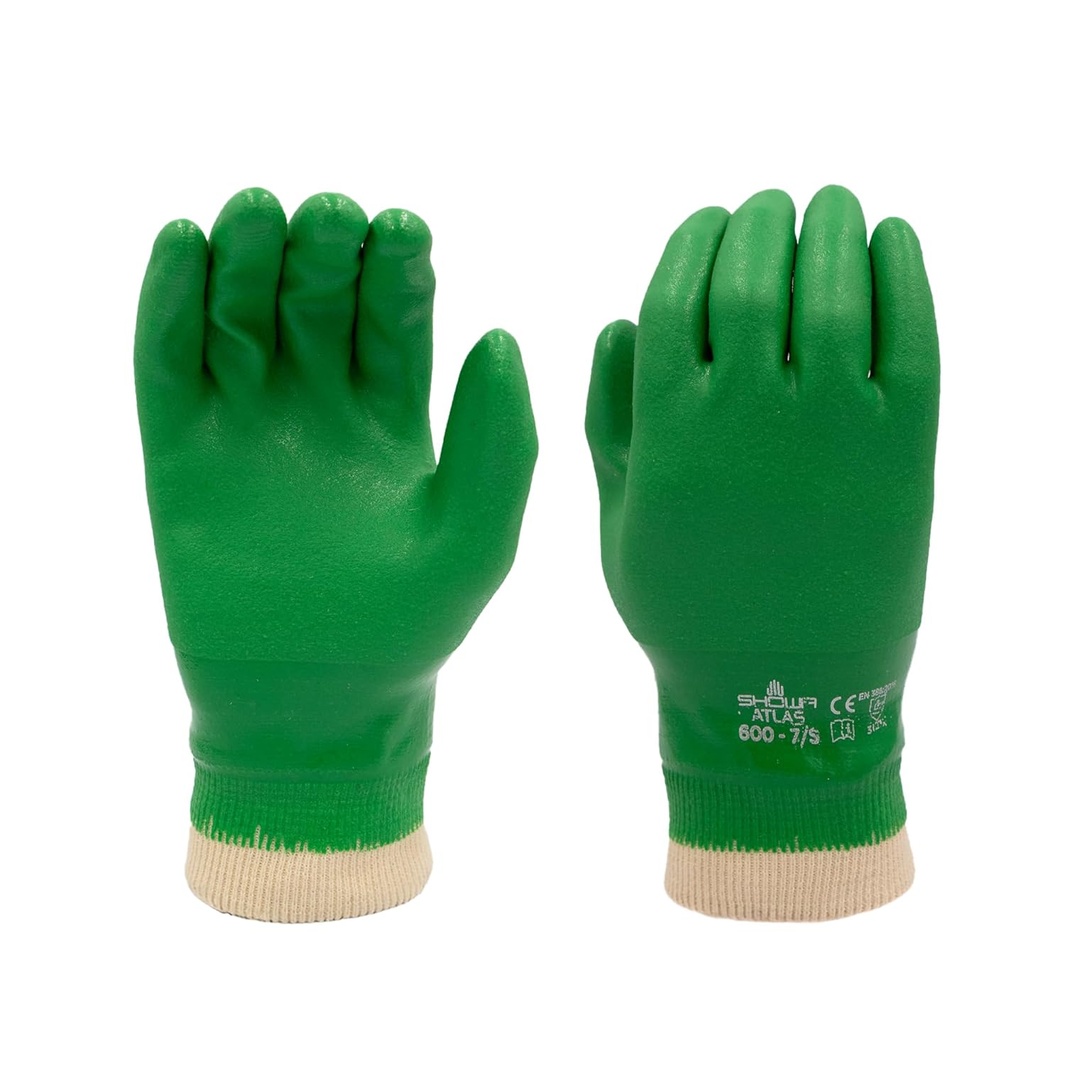 SHOWA 600 Fully Coated PVC Coated General Purpose Work Glove with Cotton Liner, Medium (12 Pair)