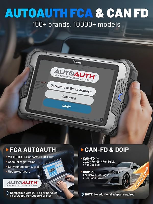 VDIAGTOOL Bidirectional Scan Tool VD80 BT Lite, 2026 8" Wireless Full System OBD2 Scanner Diagnostic Tool with 28+ Resets, Online Coding, Oil/Brake/BMS/SAS, FCA, CAN FD & DoIP, 2 Years Free Update by VDIAGTOOL - Used condition - Image 8