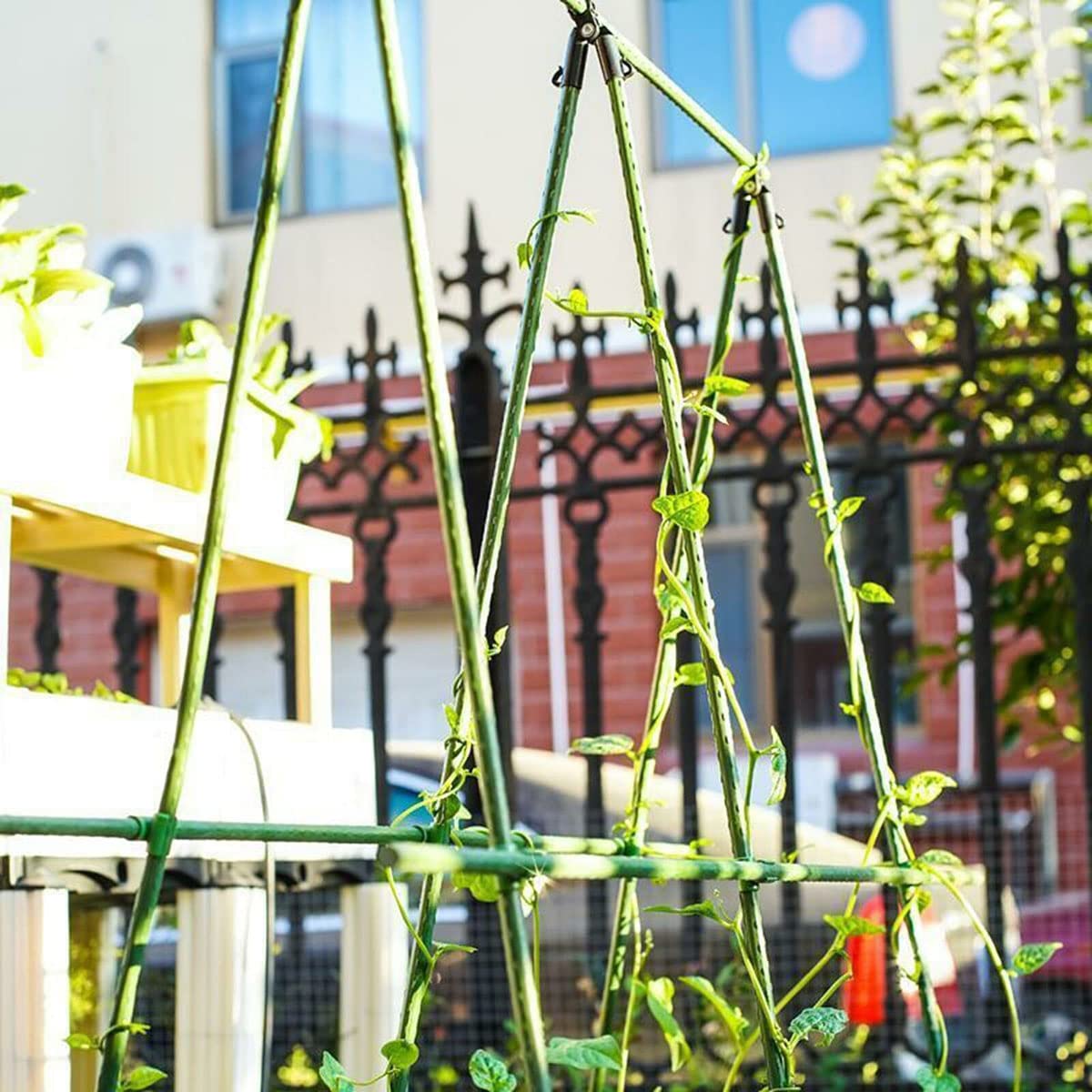 4 Connecteurs Pour Tuteurs De Plantes En V - Support Treillis Noir Pour Tiges Ø16mm - Montage Facile Pour Portiques Et Structures