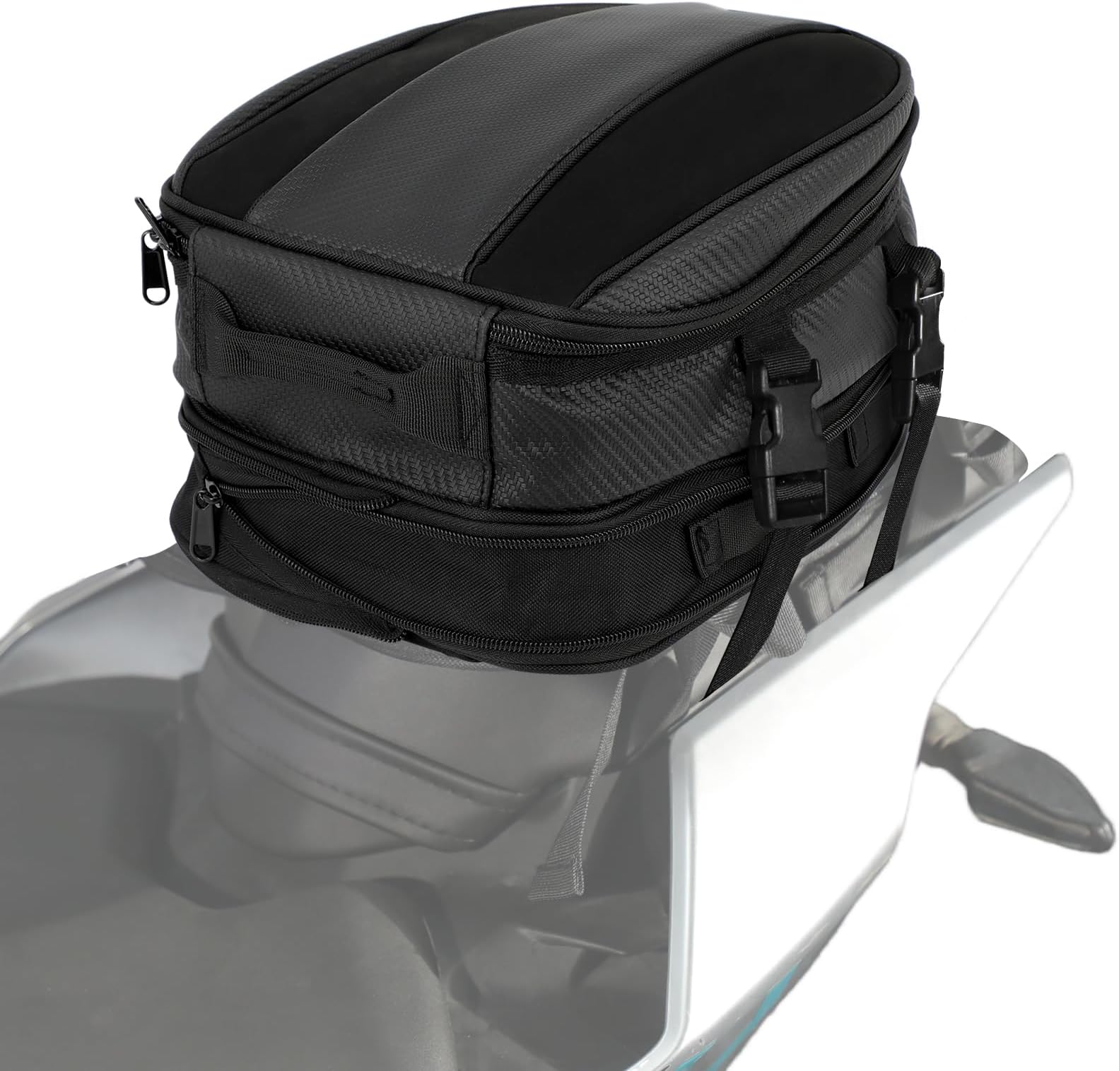 Motorcycle Tail Bag Waterproof Luggage Bag Seat Bag Motorbike Saddle Bags Multifunctional PU Leather Bike Bag Sport Backpack,15 Liters