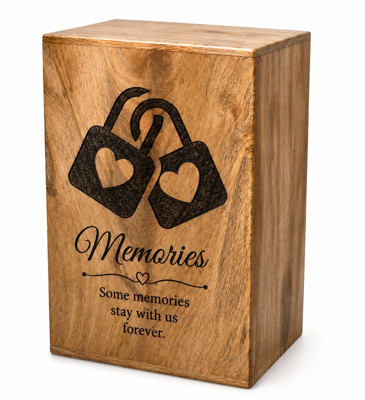 Urna commemorativa in legno personalizzata per ceneri umane, urna commemorativa a forma di cuore, urna commemorativa con incisione personalizzata, scatola dei ricordi in legno fatta a mano
