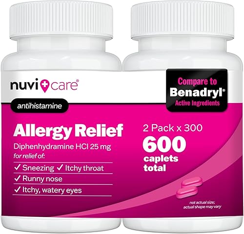 Miniatura 9 de Tabletas para aliviar la alergia  Tabletas antihistamínicas de difenhidramina de 25 mg para secreción nasal, estornudos, picazón en los ojos y
