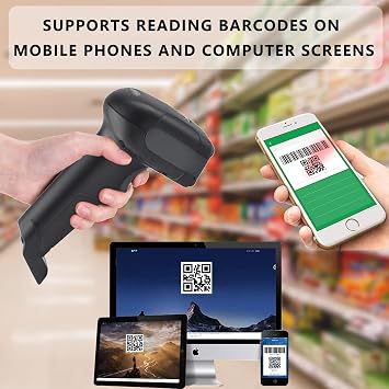 LENVII 2D Barcode Scanner USB Wired QR Barcode Reader Plug and Play