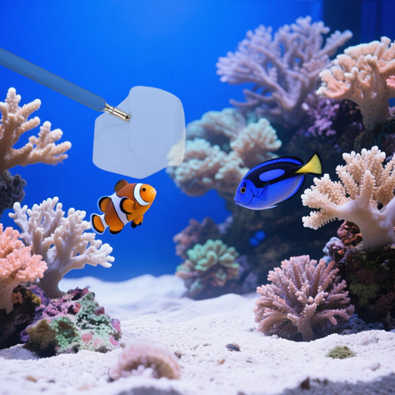 Mipcase Red Telescópica para Acuarios 4 Piezas Red Extensible de Acero Inoxidable para Peces Pequeños y Camarones Malla Cuadrada y Redonda Negra y Azul Adecuado para Limpieza y