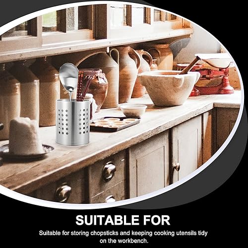 Miniatura 6 de DOITOOL 2 soportes para utensilios de cocina de acero inoxidable para encimera, soporte para cucharas, cubos de cubiertos, soporte para palillos,