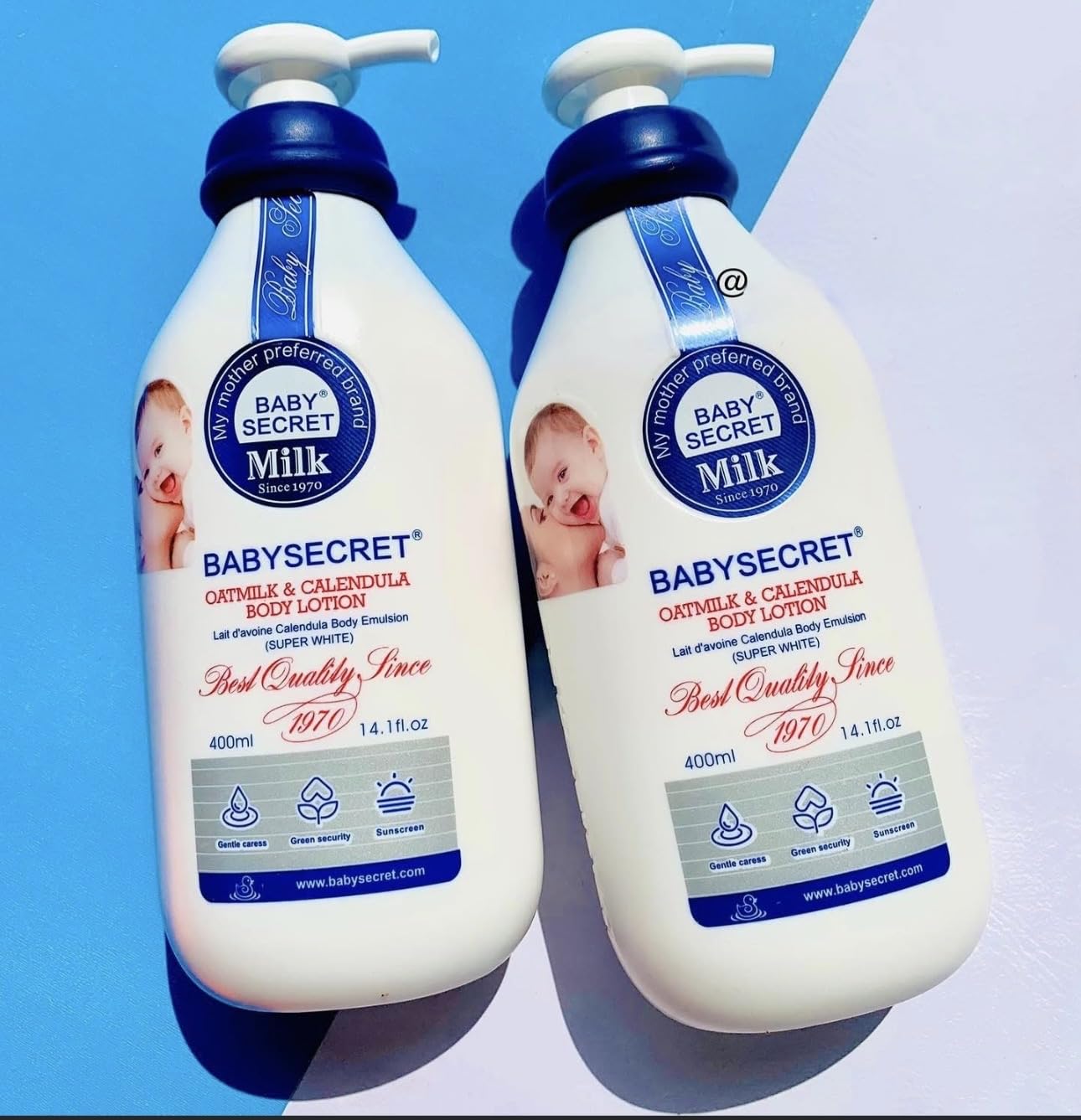 Baby Secret Oatmilk & Calendula Body Lotion, Super White, 400ml, Skin Protection Formula with Gentle Exfoliation, Moisturizing Emulsion