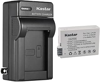 Kastar 1-Pack Battery and AC Wall Charger Replacement for Canon LP-E8 Battery, Canon LC-E8 LC-E8E Charger, Canon EOS 550D, EOS 600D, EOS 650D, EOS 700D, EOS Kiss X4, EOS Kiss X5, EOS Kiss X6 Cameras