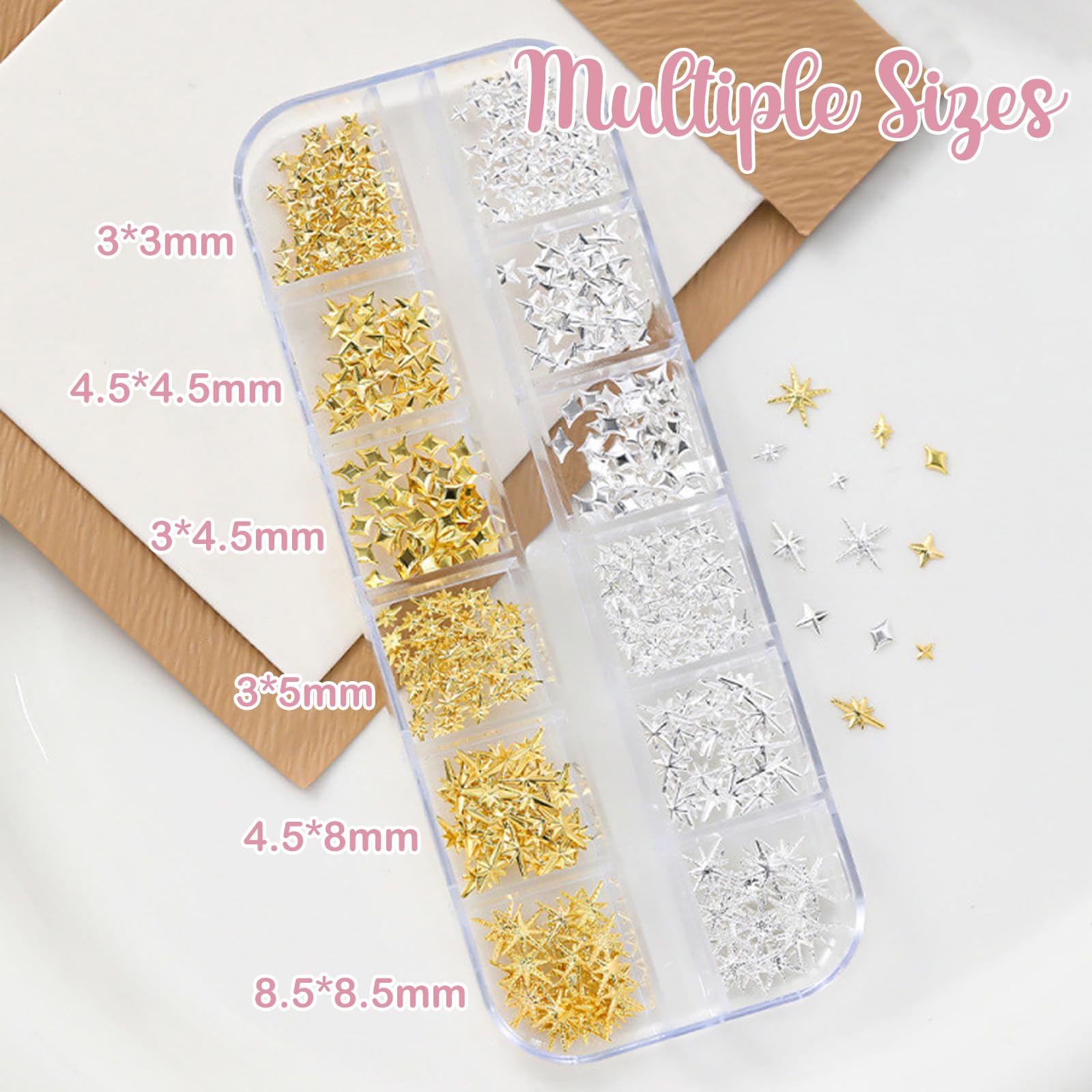 2500Pcs Gold Nail Charms - Image 2