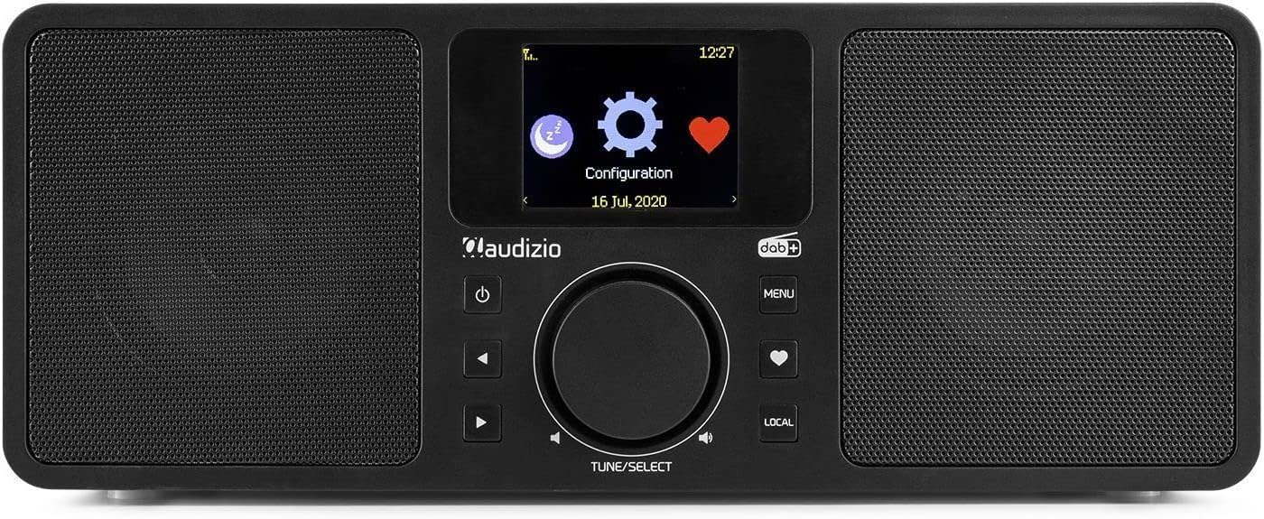 Mbele view of the Audizio Rome radio, with the screen displaying configuration settings