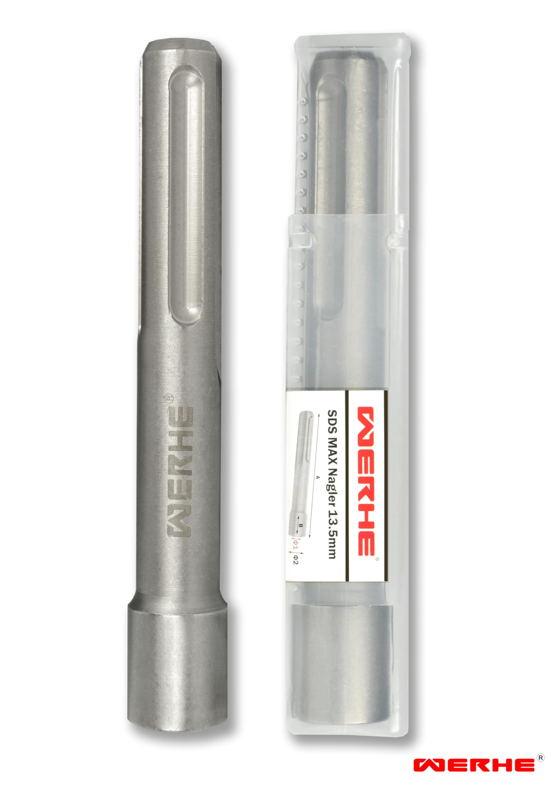 WERHE Professional Nail Driver SDS Max 13,5x22x145 mm, Robust Steel Adapter for Rotary Hammers - Image 4
