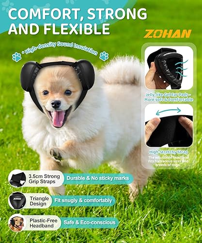 Miniatura 2 de ZOHAN DG02 Upgraded Dog Ear Muffs Noise Protection - Dog Headphones Noise Cancelling with No Plastic for Fireworks, Thunder