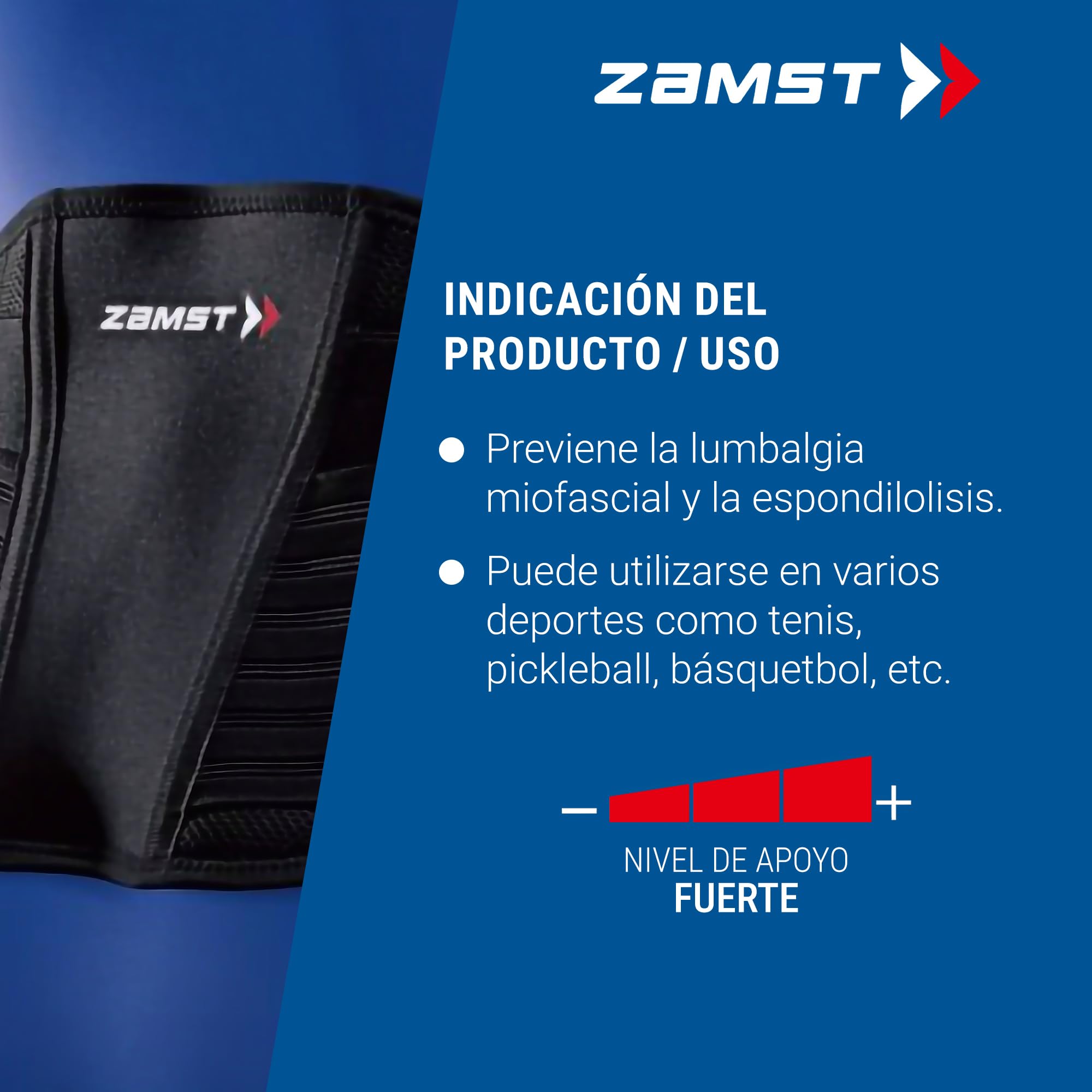 Zamst ZW-7 Faja Lumbar Ajustable - Soporte Lumbar Fuerte para Deportistas, Faja Lumbar para Dolor Lumbar, Cinturón de Compresión de Espalda para Deportes - Tejido de Malla Transpirable - M