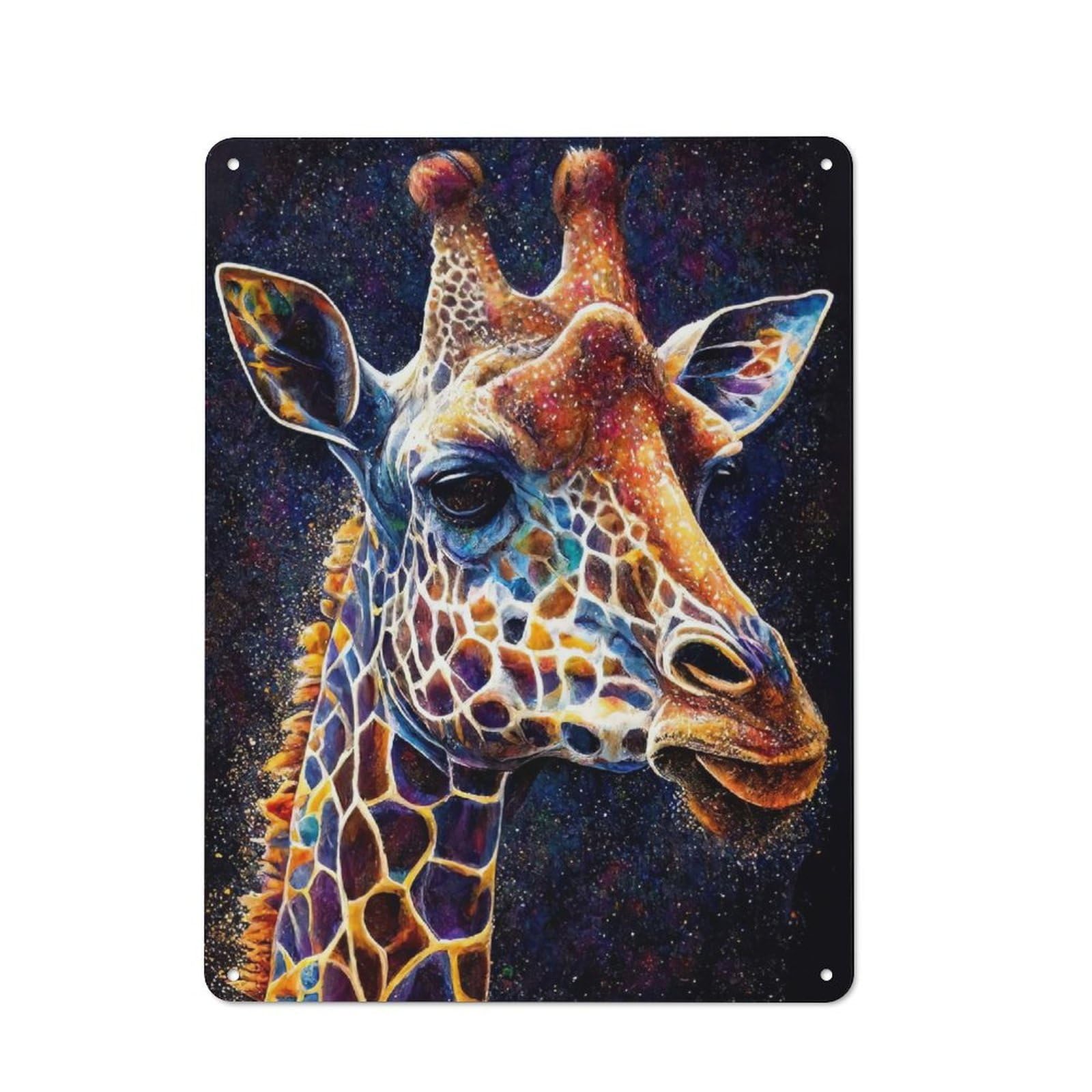 Casual Giraffe Ink Painting Shed Metal Sign 40x30cm, Shed Wall Decor for Greenhouse, Garden Room, Cafe Or Entryway