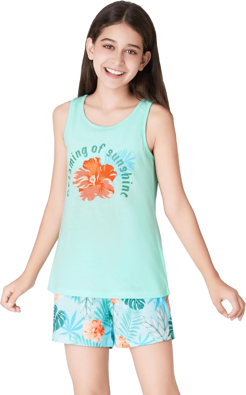 Tebbis Tween Girls Pajamas Trendy Tie Dye Spiral 2-Piece Shirt & Shorts PJ Set Jammies Size 6-18 - Image 4