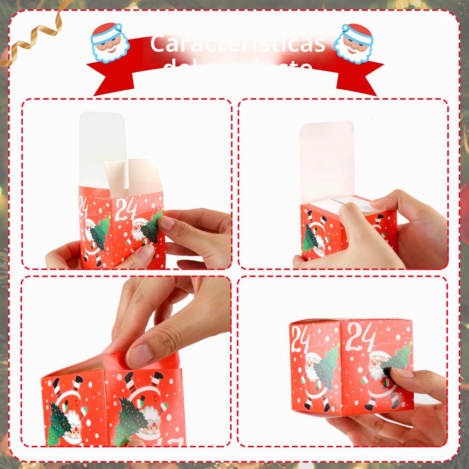 Coicok Calendario de Adviento Navidad 24 Cajas DIY Caja de Regalo