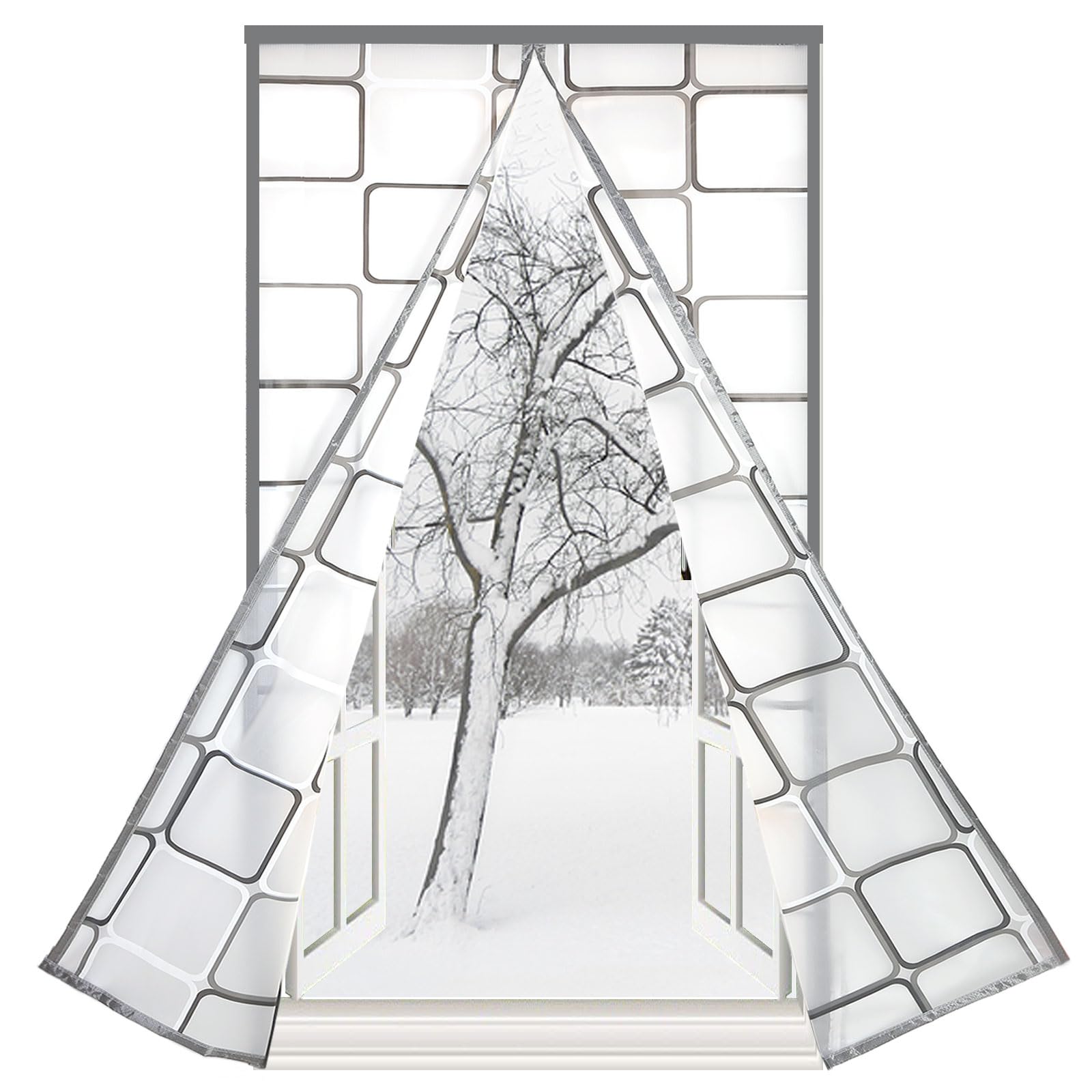 Risareyi Cortina térmica magnética para ventanas, de EVA transparente, translúcida, suave, aislante de frío y calor, para puertas y ventanas, cortina magnética aislante térmica a medida