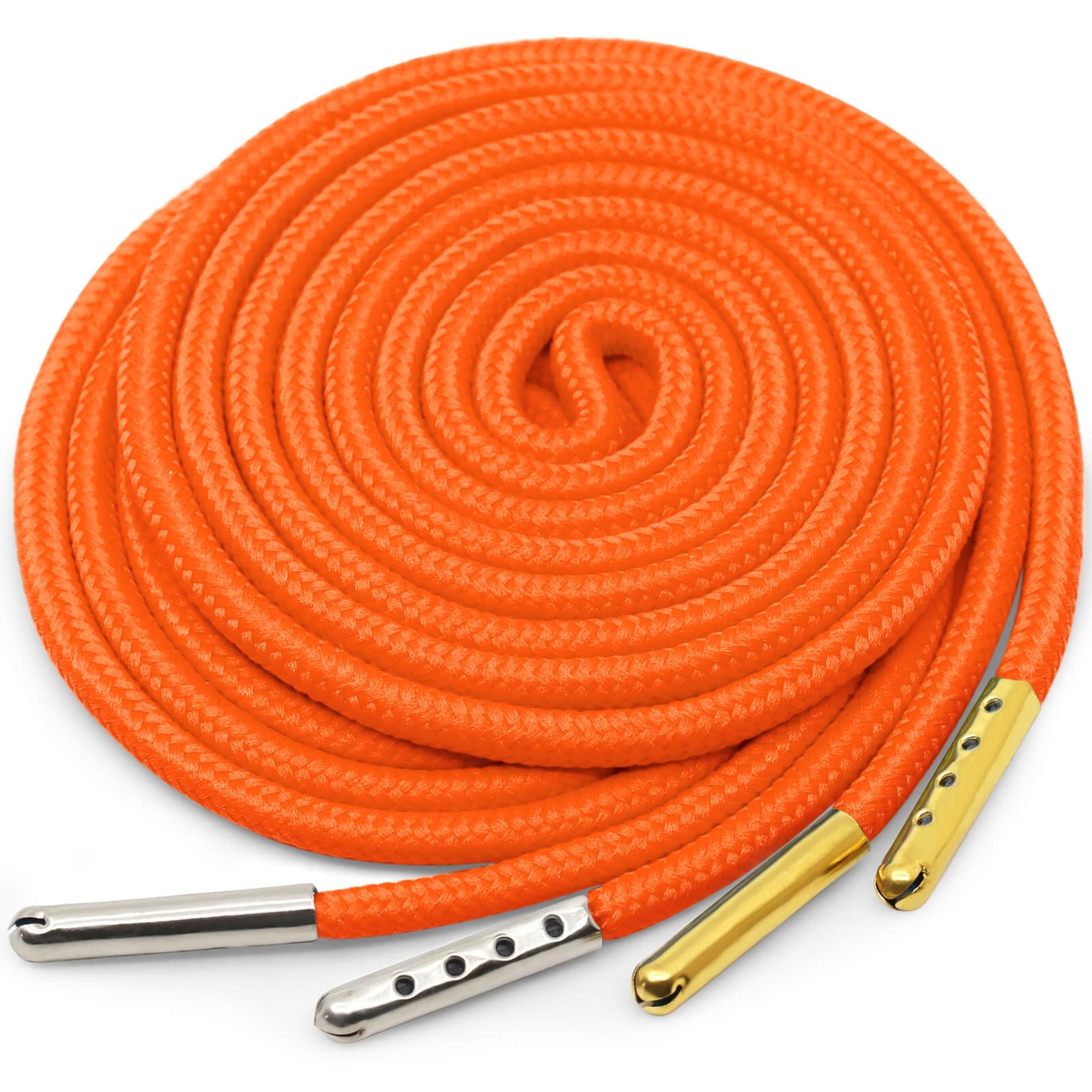 YJRVFINE Athletic Round Shoe Laces: 2 Pairs Sports Shoelaces with Metal Tips for Sneakers