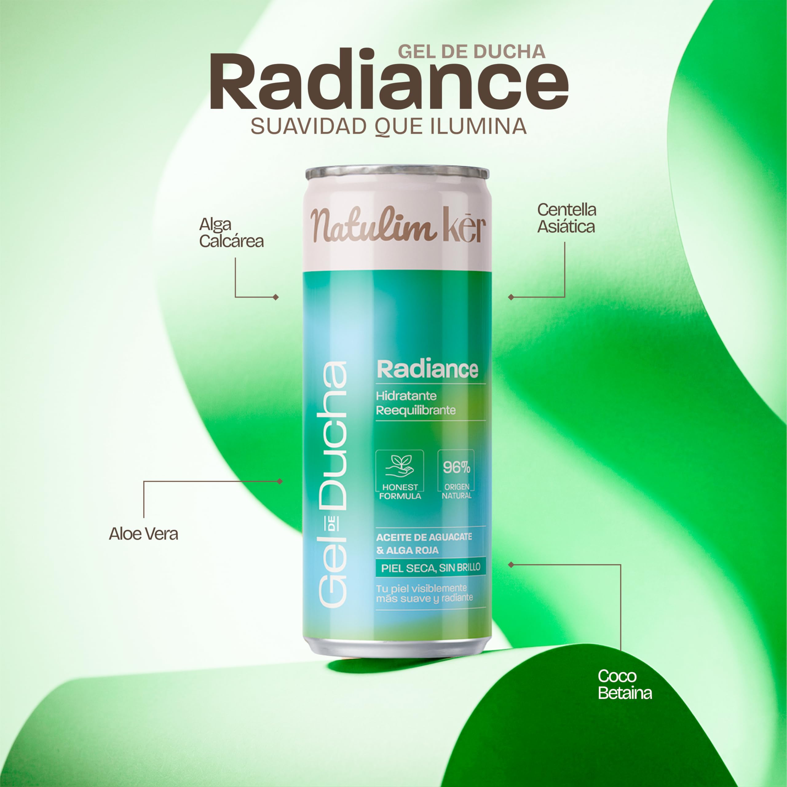 Natulim Kēr Gel de Ducha Radiance - Gel Corporal Hidratante para uso diario - Limpieza Suave, Con Aloe Vera y Centella Asiática, Fragancia Ligera - Deja la Piel Suave y Fresca - 330 ml. - 5