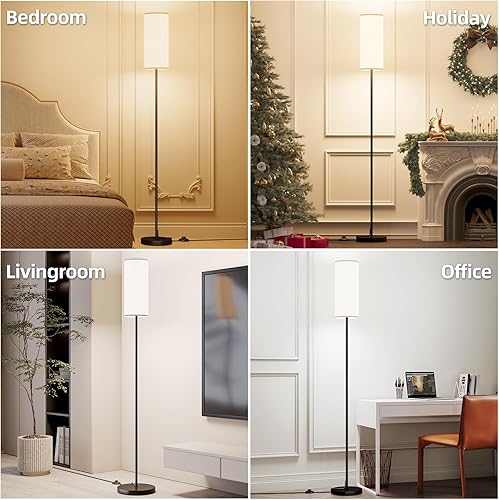 Miniatura 4 de Keepsmile Lámparas de pie LED para sala de estar, lámpara de pie regulable con control remoto, lámpara alta personalizada para dormitorio con