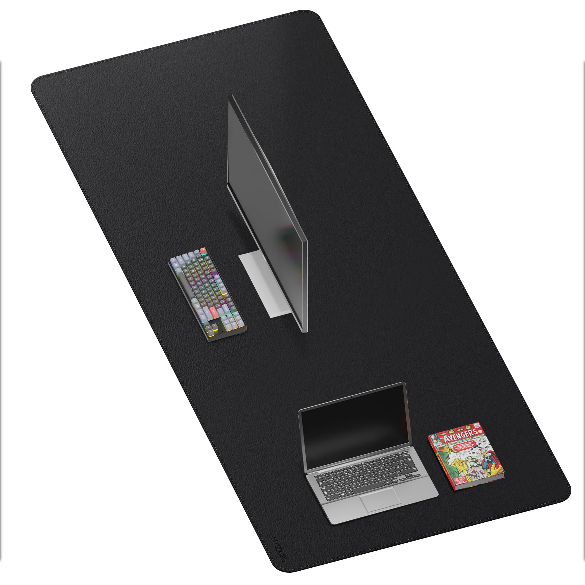 Mydours Super Large 190x80cm Schreibtischmatte, Desktop Computer Desk Mat, Mauspad für Home Office & Computerarbeitsplatz, Extra Mauspad für Stehpult (Schwarz)
