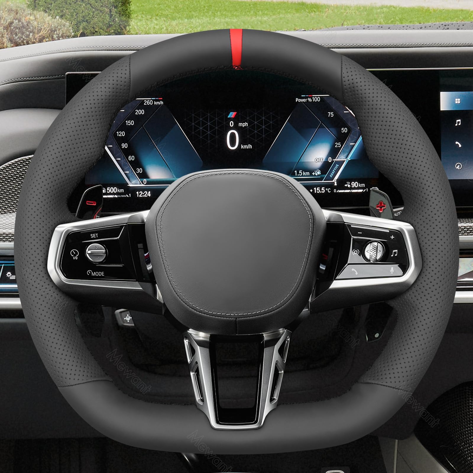 MEWANT Hand Stitch Car Steering Wheel Cover For Ford Ranger 2023