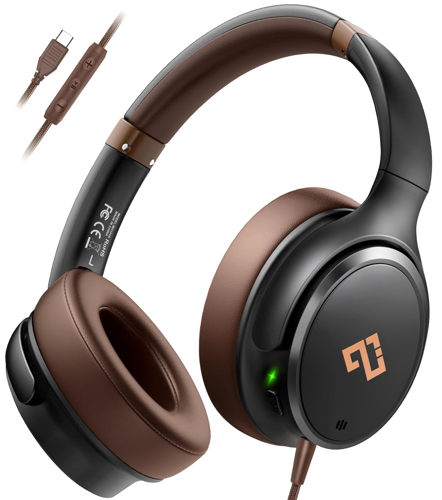 INFURTURE Kopfhörer USB C Kopfhörer mit Kabel Noise Cancelling Kopfhoerer Over Ear, Leicht Kopfhörer für Schule/Reisen/iPhone