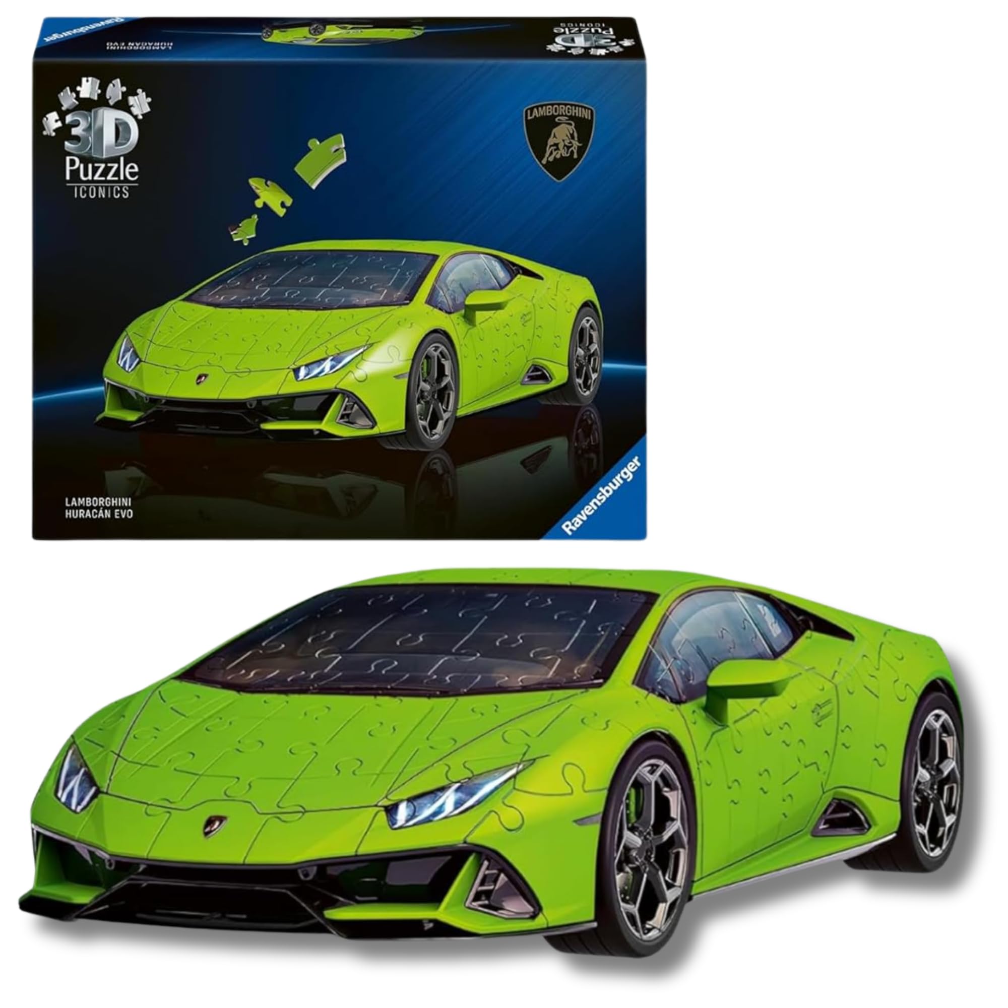 Ravensburger - Puzzle 3d Lamborghini Huracán EVO | Puzzle 3d Per Adulti E Bambini Anni | Modellismo Da Costruire Adulti Di 108 Pezzi | Regalo Bambino 8 Anni E Più | Idee Regalo