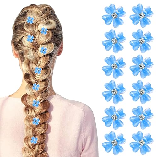 Miniatura 1 de Pinzas pequeñas para el pelo con diseño de flores, diseño de ángel Penta, 12 unidades, bonitas, pequeñas, decorativas, para novia, boda, accesorio