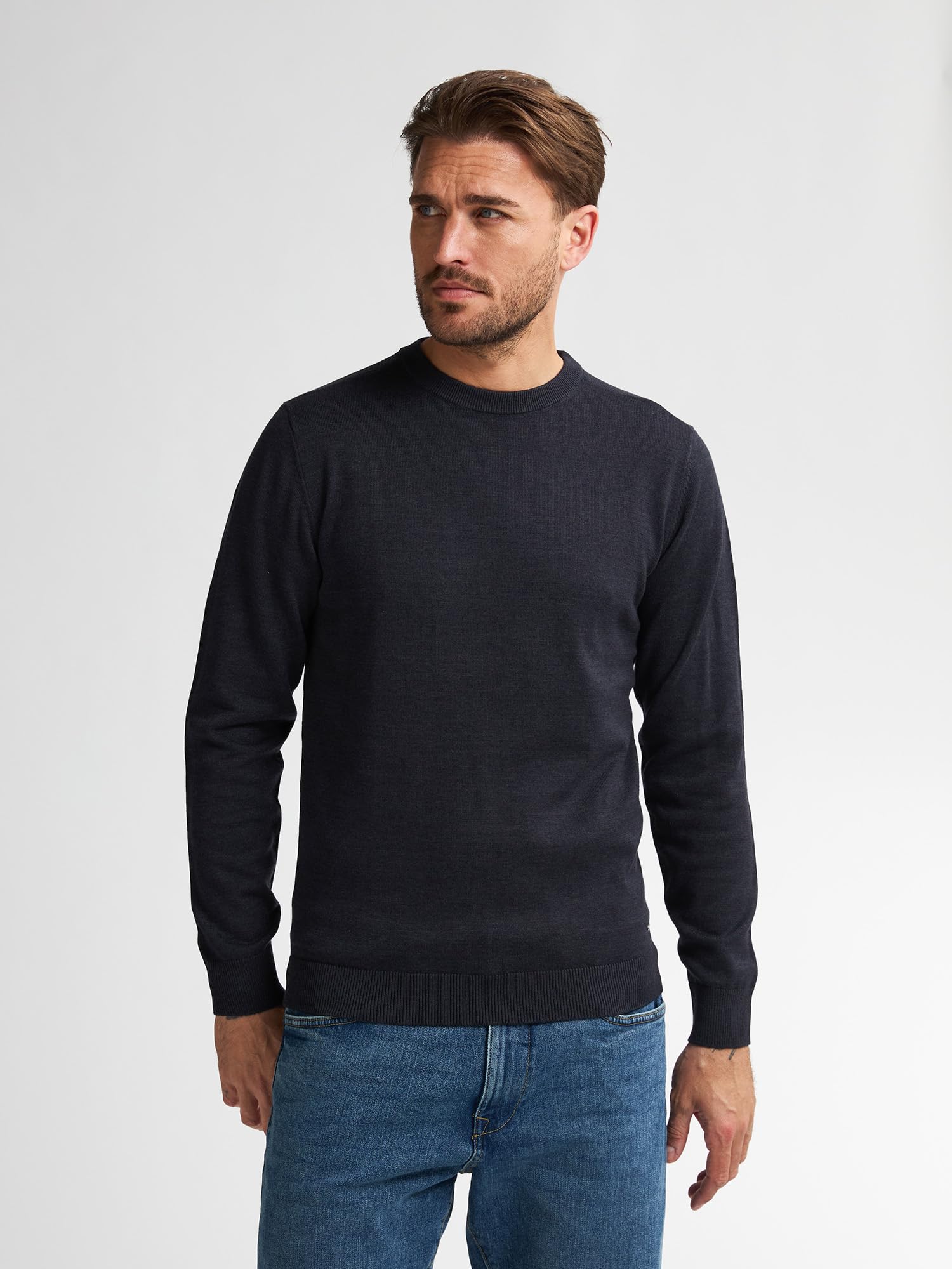 Petrol Industries Herren Men Knitwear Round Neck Basic Pullover