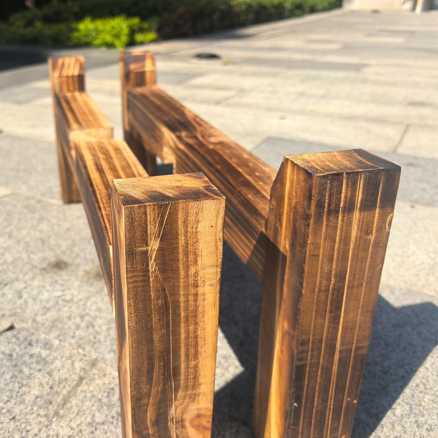 50 Gallon Rain Barrel Stand, Rain Water Collection Barrel Stand, Carbonized Raw Wood Stand for Rain Barrel