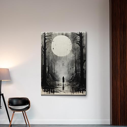 Miniatura 3 de Framed Canvas Wall Art, Moon Phases Canvas Prints, Minimalist Modern Home, Artwork Boho Decoration for Living Room, Bedroom, Canvas Wall Art, Decor