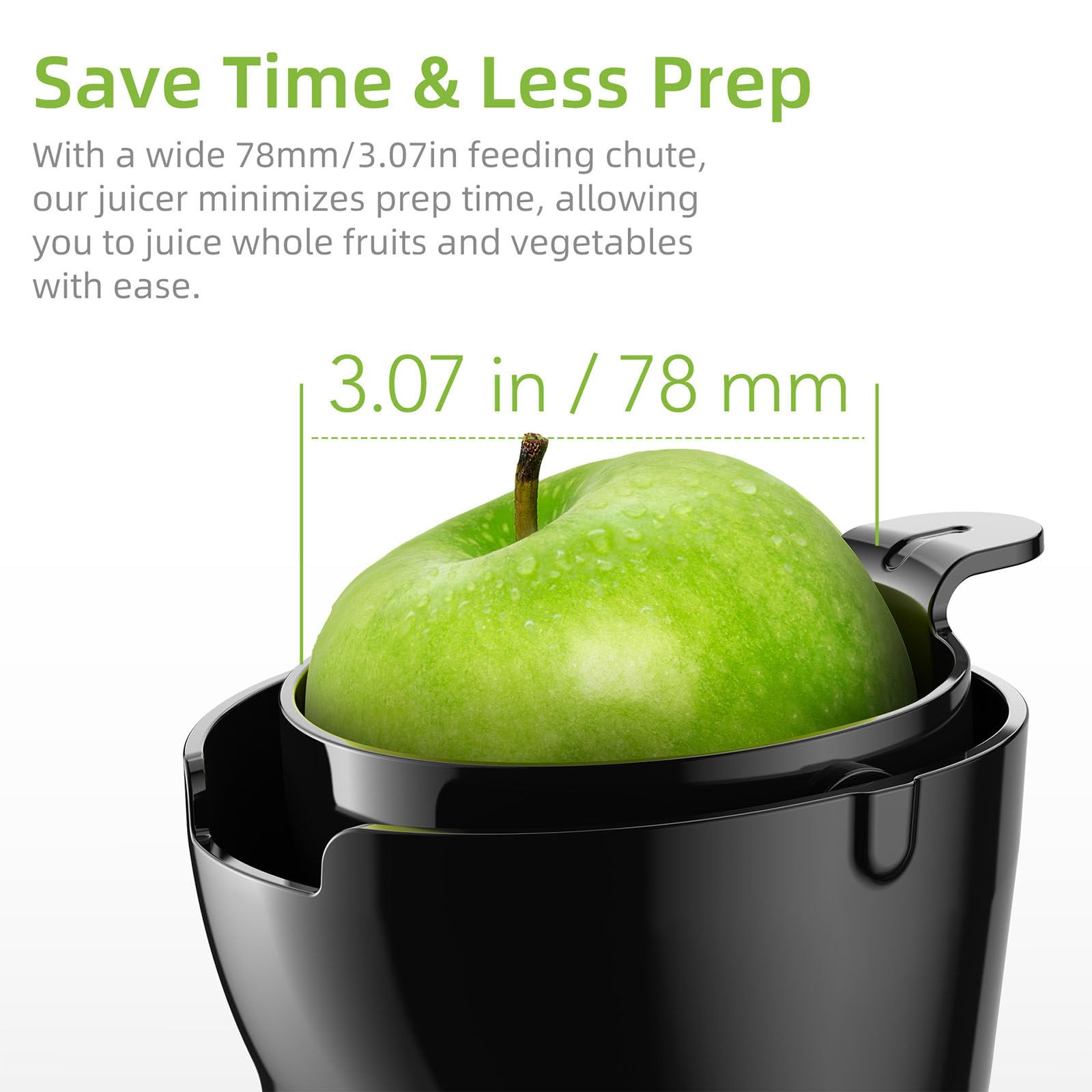 Estrattore di Succo A Freddo da 200 W, Separa Automaticamente Succo E Residui, con Funzione avanti E Indietro, Estrattore di Succo Lento Automatico, Design Rimovibile