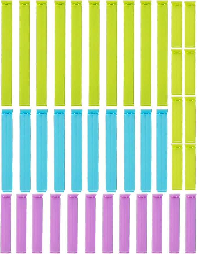 Mr. Pen- Sealing Bag Chip Clips, 40 Pack, 4 Sizes (2.5", 3.3", 4.5", 6"), Colorful Plastic Food Bag Sealing Clips for Food Packages, Kitchen and Home, Sturdy, Dishwasher & Freezer Safe