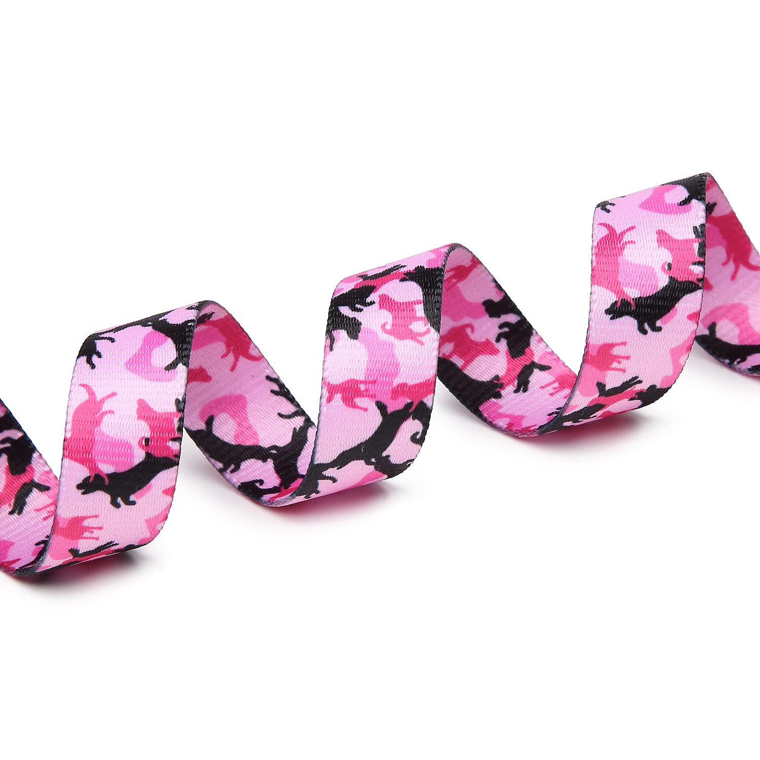 Adjustable Nylon Dog Collar with Patterns, Soft Comfy Pet Collar for Small Medium Large Dogs (M, Dog Camouflage Pink) — view 5