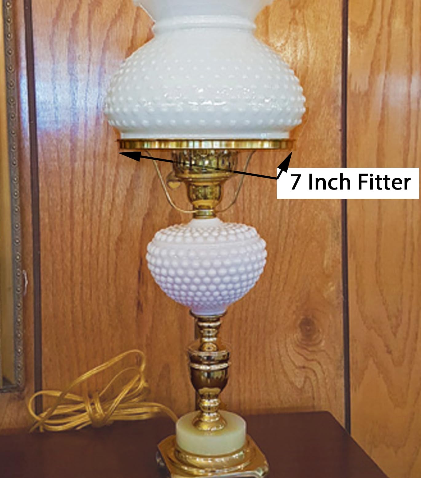 B&P Lamp 17,8 cm paralume, tinta unita top a costine, con cassa verde con opale