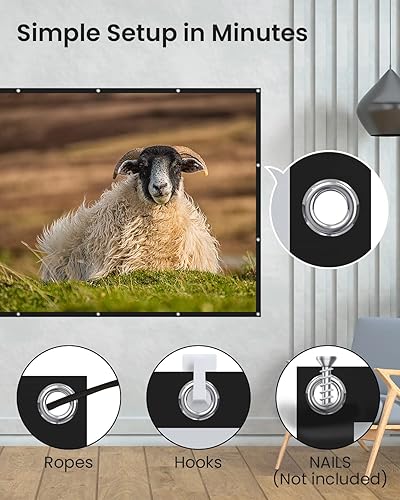 Miniatura 4 de ETOE Smart Android TV Prpjector D2 Pro + pantalla de proyección de 100 ''