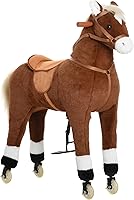 Qaba Ride-On Walking Horse for Kids 5-16: Soft Plush Body, Pedal-Powered Wheels, 130 lbs Capacity