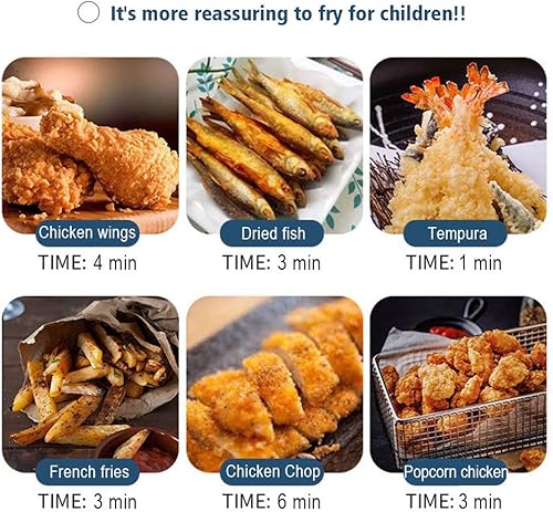 Miniatura 9 de Olla de acero inoxidable para freidora, sartén japonesa de tempura de 2.2 litros con termómetro, tapa y estante de goteo de aceite para pollo frito,