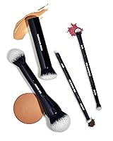 Vista 5 de Lune+Aster Eye Definer Duo Brush Brocha de maquillaje de ojos de doble punta para aplicar delineador de ojos, mezcla sombra de ojos. Fabricado
