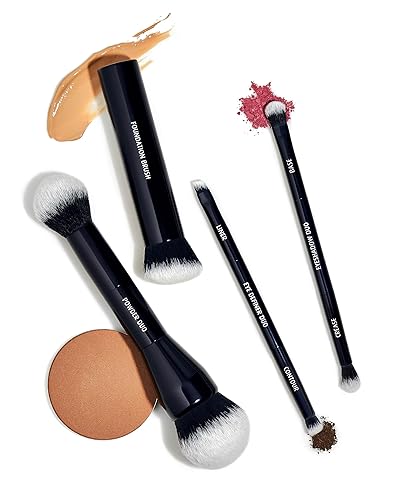 Miniatura 5 de Lune+Aster Eye Definer Duo Brush  Brocha de maquillaje de ojos de doble punta para aplicar delineador de ojos, mezcla sombra de ojos. Fabricado con