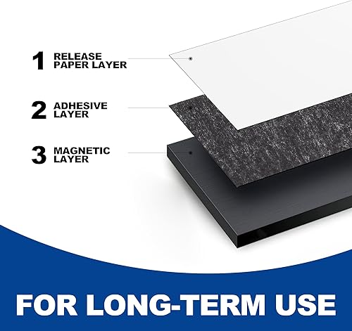 Miniatura 3 de Rammos Tiras magnéticas con respaldo adhesivo, paquete de 3 (cada una de 6 x 1 pulgadas) tiras magnéticas adhesivas extra fuertes y resistentes para
