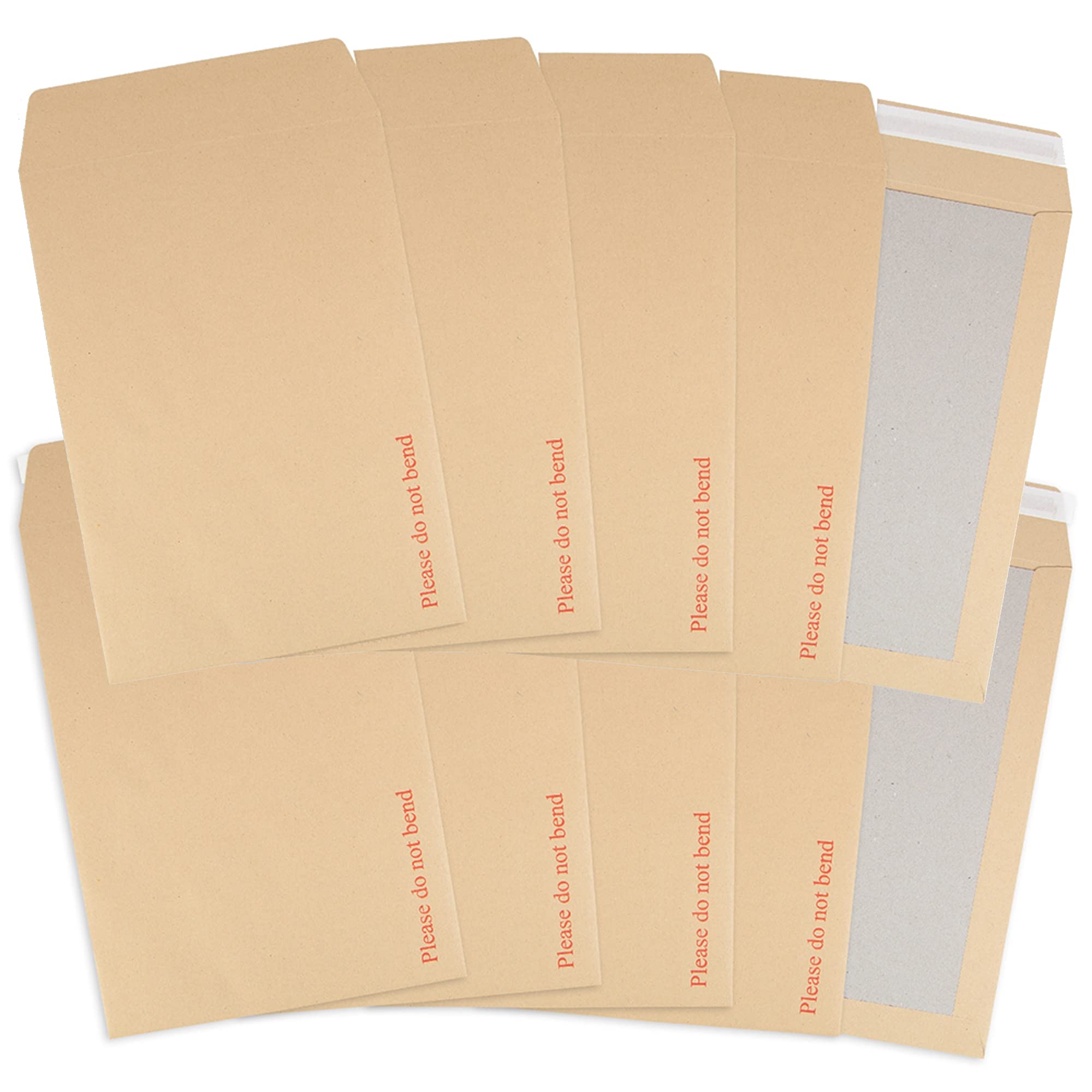 Postmaster A4 Hardback Envelopes Peel and Seal C4 Do Not Bend Board Backed 125 Pack, Brown