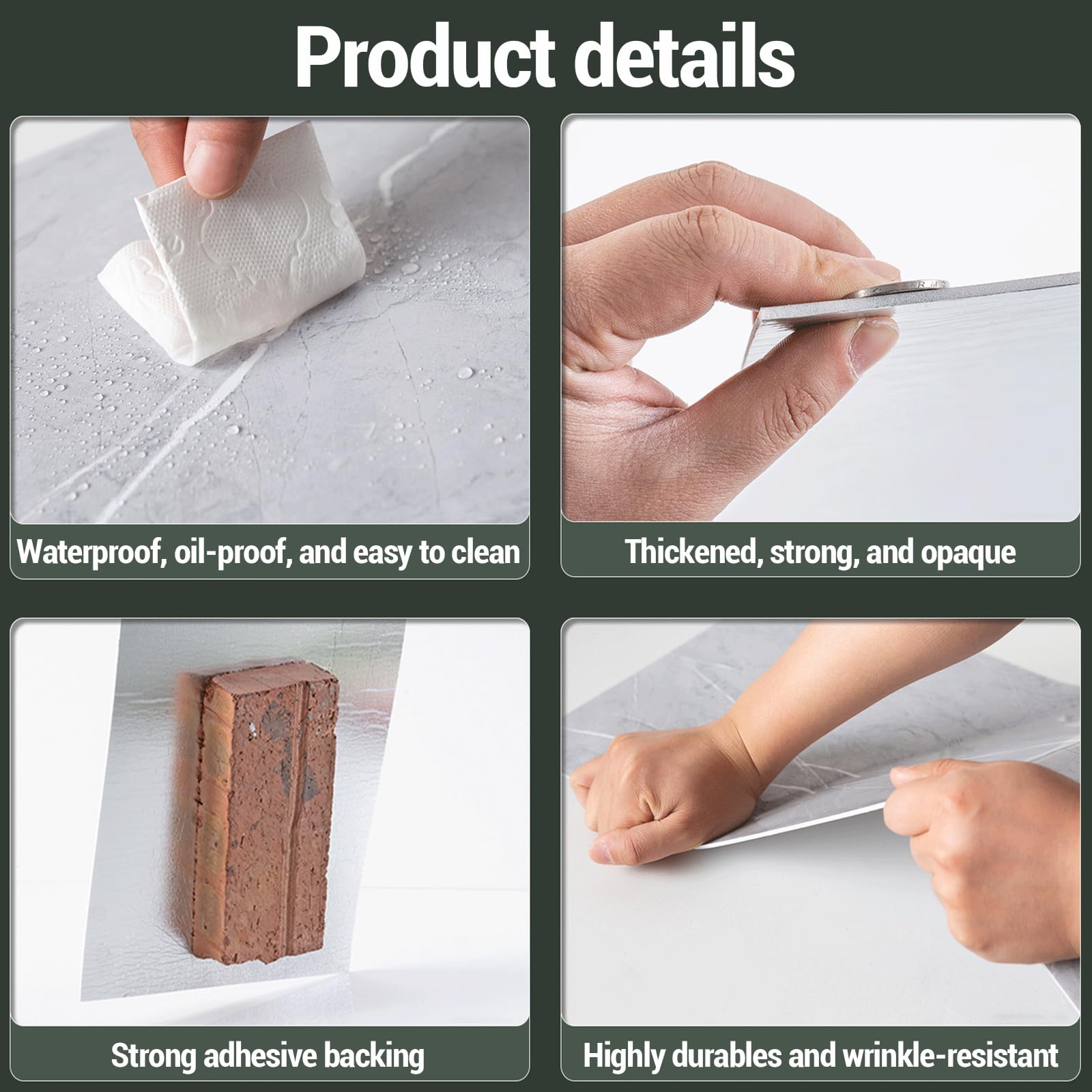 Piastrelle di Marmo Autoadesive,Mattonelle Impermeabile PVC,Pellicola Adesiva Mobili Marmo,Aggiunge Bellezza E Protezione,Adatto A Diverse Superfici Lisce
