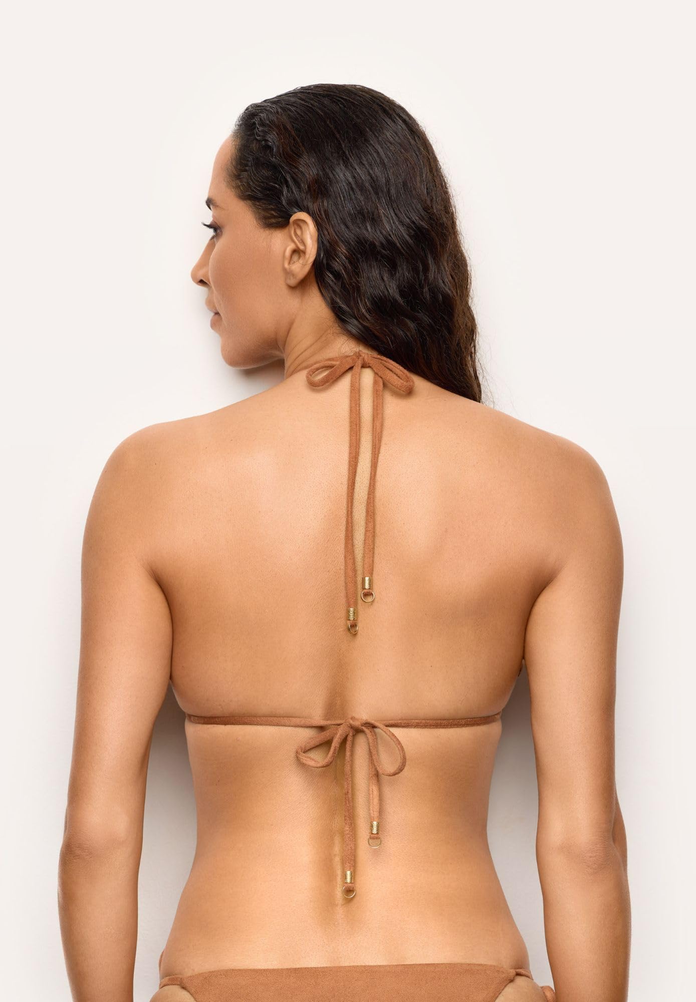 YAMAMAY - Bikini Parte Alta a Triangolo Senza Ferretto, Imbottitura Removibile, Donna, Jane, Nocciola, monocromo